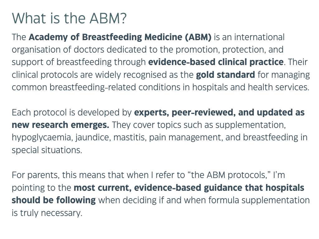 The Academy of Breastfeeding Medicine (ABM) 